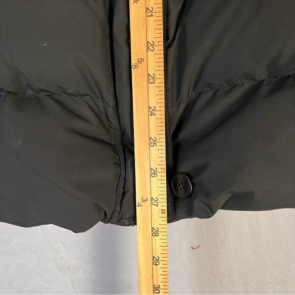 Ralph Lauren Black Quilted Down Puffer Coat Womens Large Removable Fur Trim - Picture 10 of 12